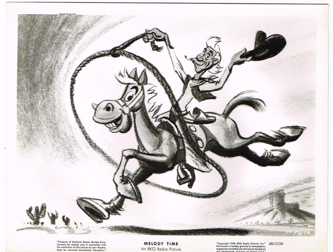 Disney MELODY TIME Pecos Bill & Widowmaker (Model Sheet) 8x10 Press Movie Photo