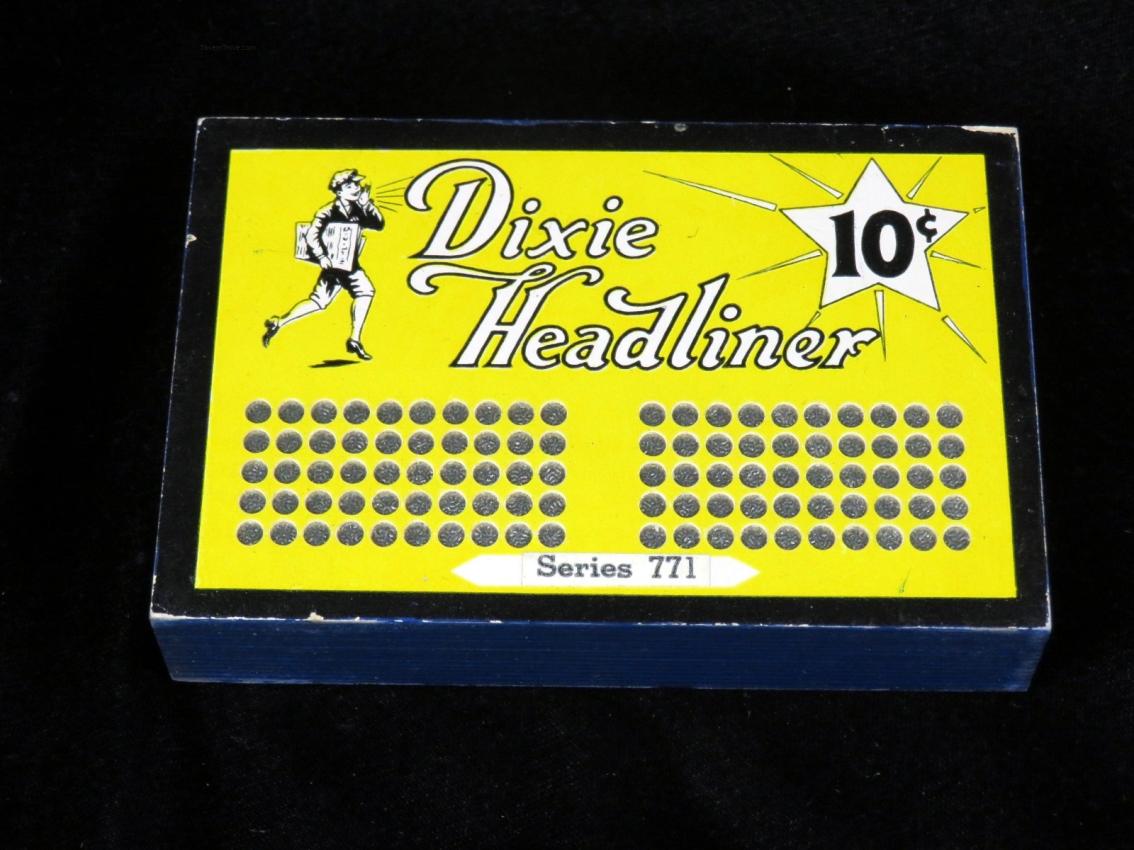 Dixie Headliner (salesman's sample?) Punch Board