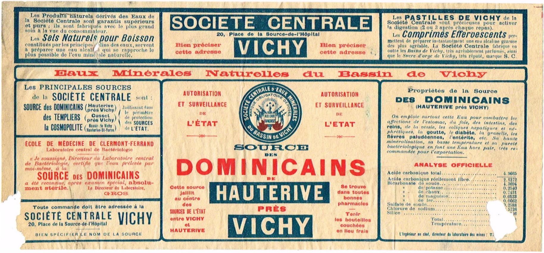 Dominicains De Hauterive Mineral Water Vichy France