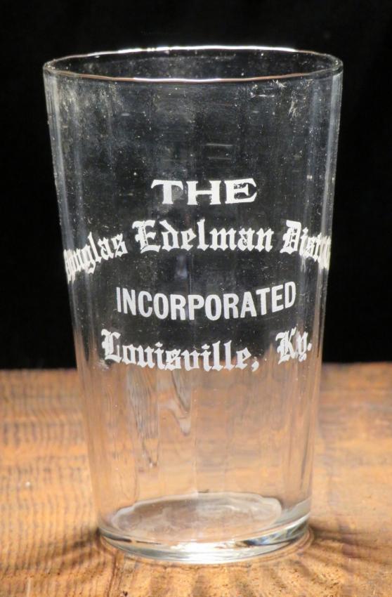 Douglas Edelman Distilling Co 4¼ Inch Etched Glass Louisville Kentucky