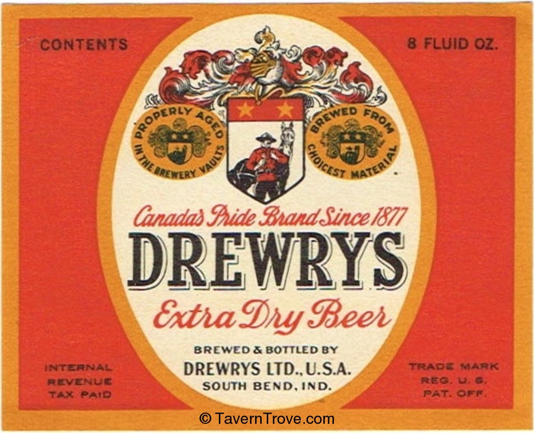 Drewrys Extra Dry Beer 