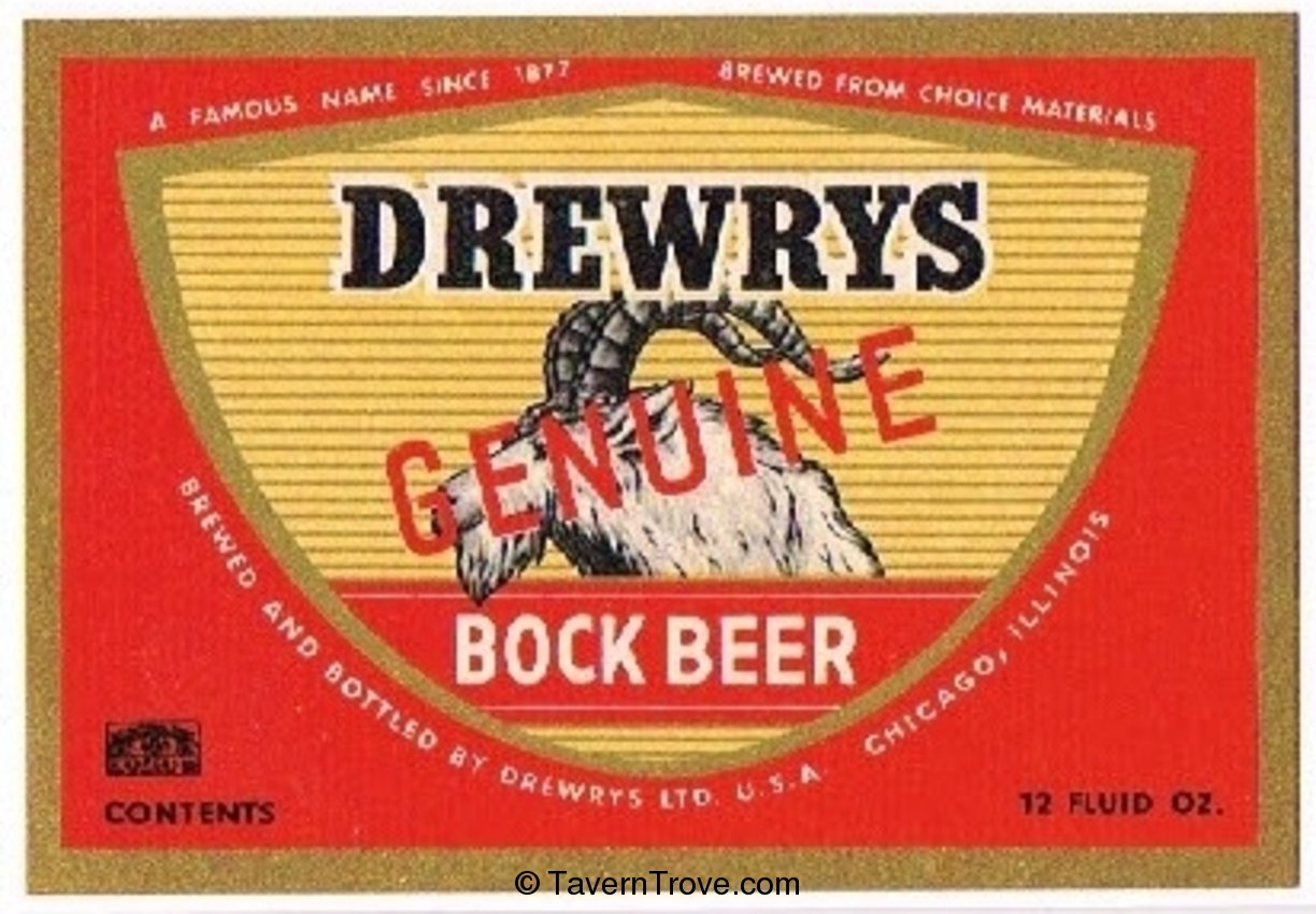 Drewrys Genuine Bock Beer 
