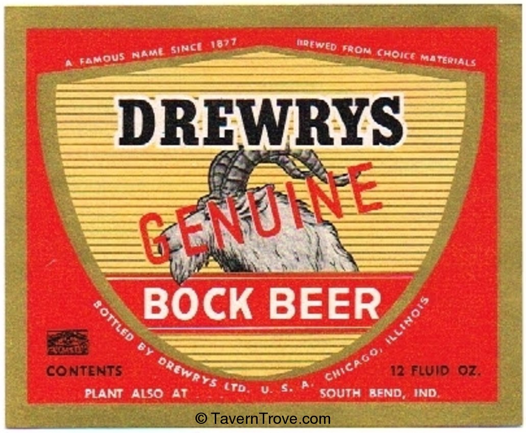 Drewrys Genuine Bock Beer
