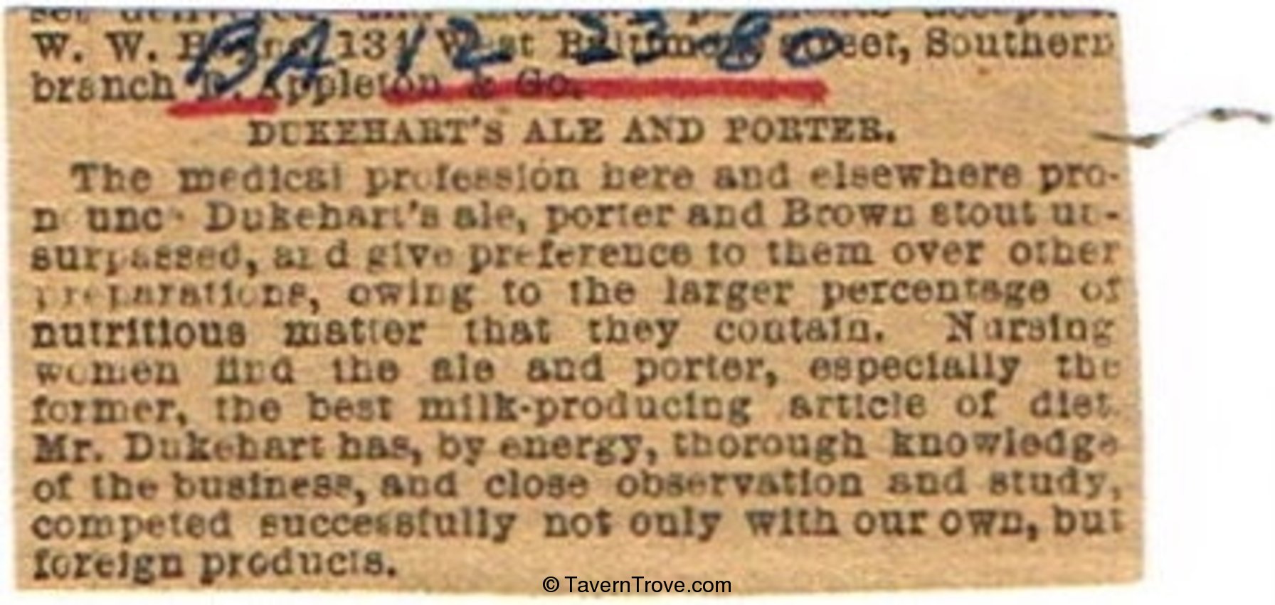 Dukehart's Ale and Porter
