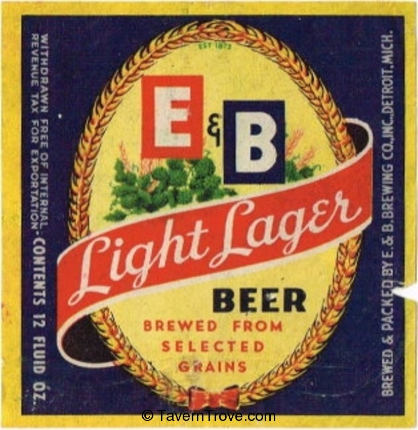 E & B Light Lager Beer