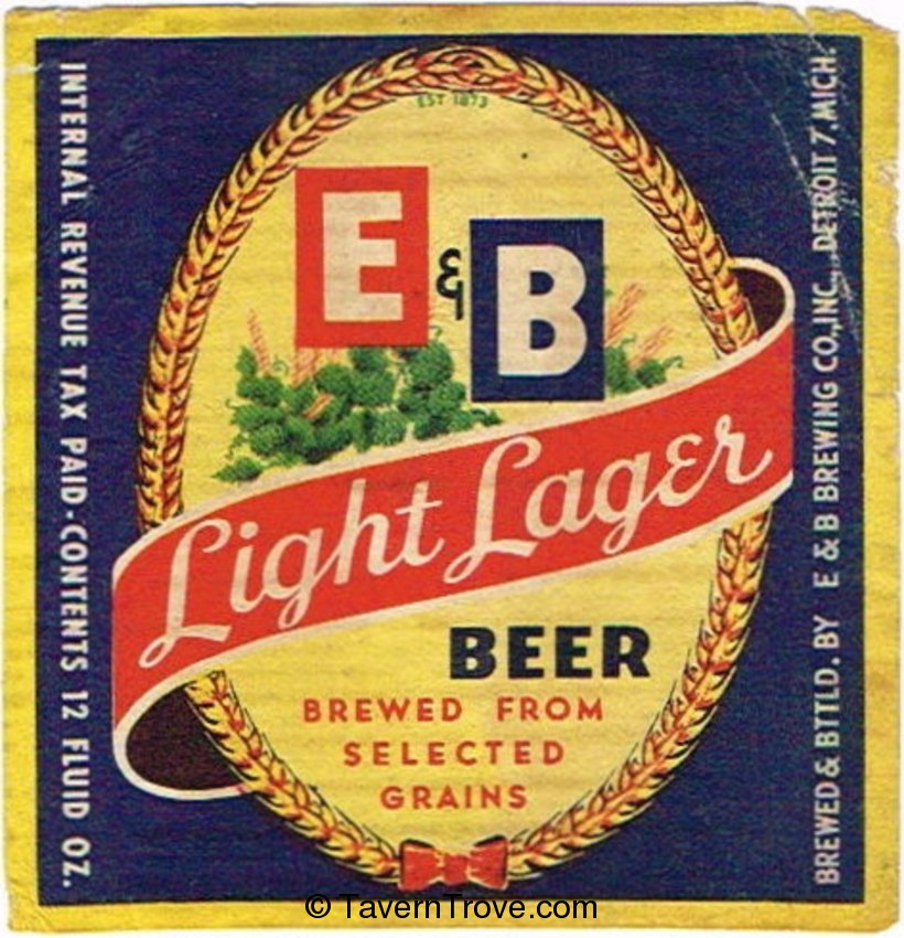 E & B Light Lager Beer