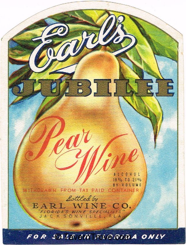 Item 37097 1965 Earl's Jubilee Pear Wine Jacksonville, Florida Paper Ad