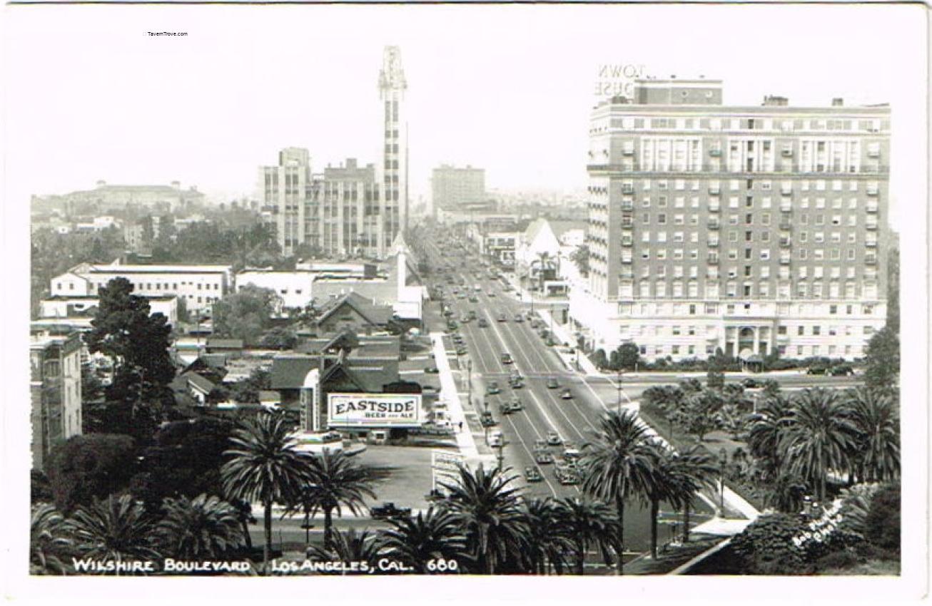 Eastside Beer Billboard Wilshire Blvd. RPPC
