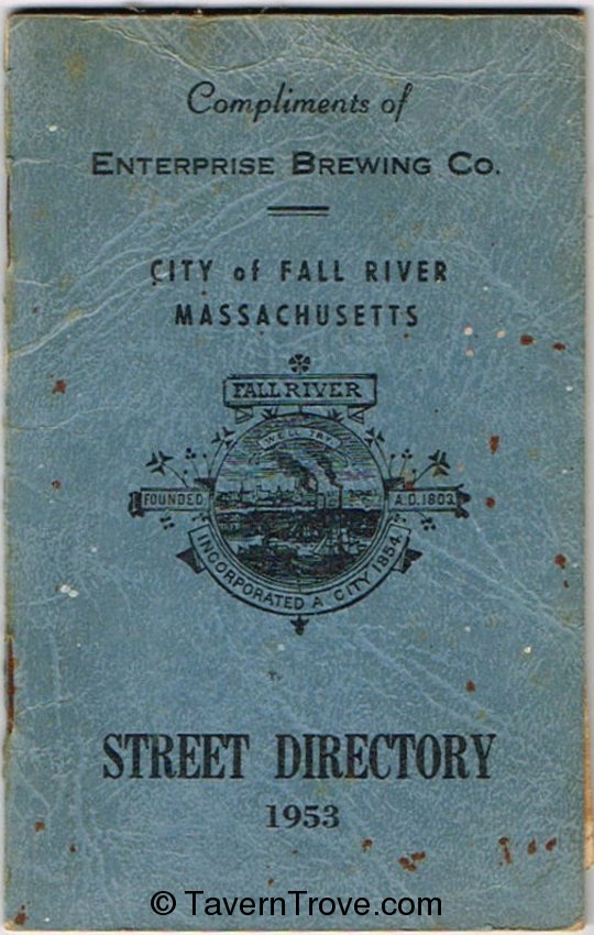 Enterprise Brewing Co. Street Map & Directory 1953
