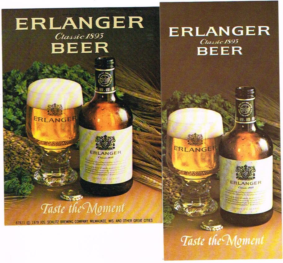 Erlanger Beer lot of TWO Brochures