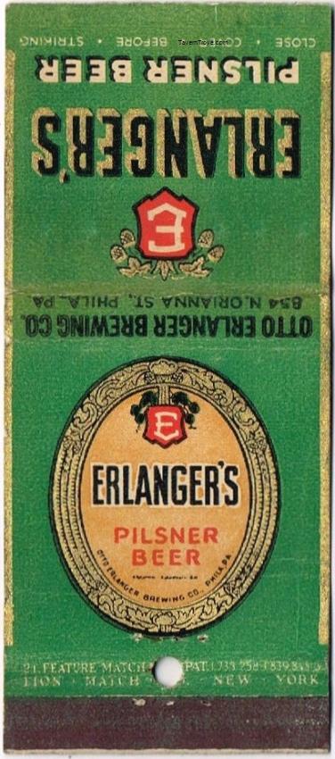 Erlanger's Pilsener Beer Dupe