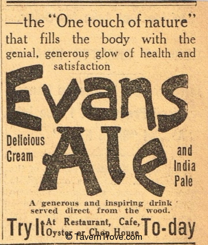 Evans' Ale and India Pale Ale