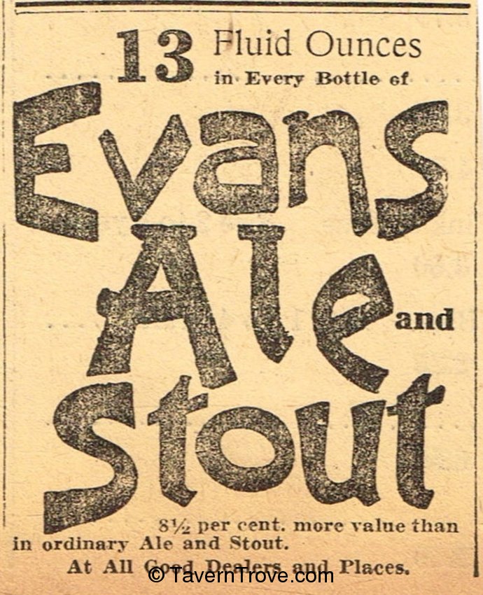 Evans' Ale and Stout