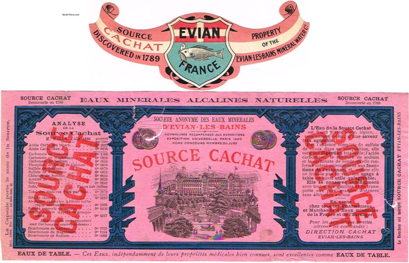 Evian Mineral Water Cachat France Set