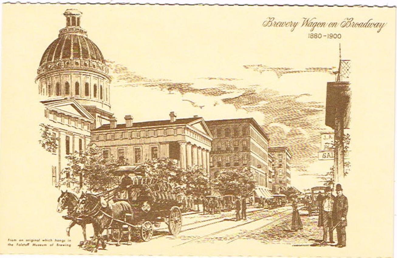 Falstaff Beer Brewery Wagon On Broadway