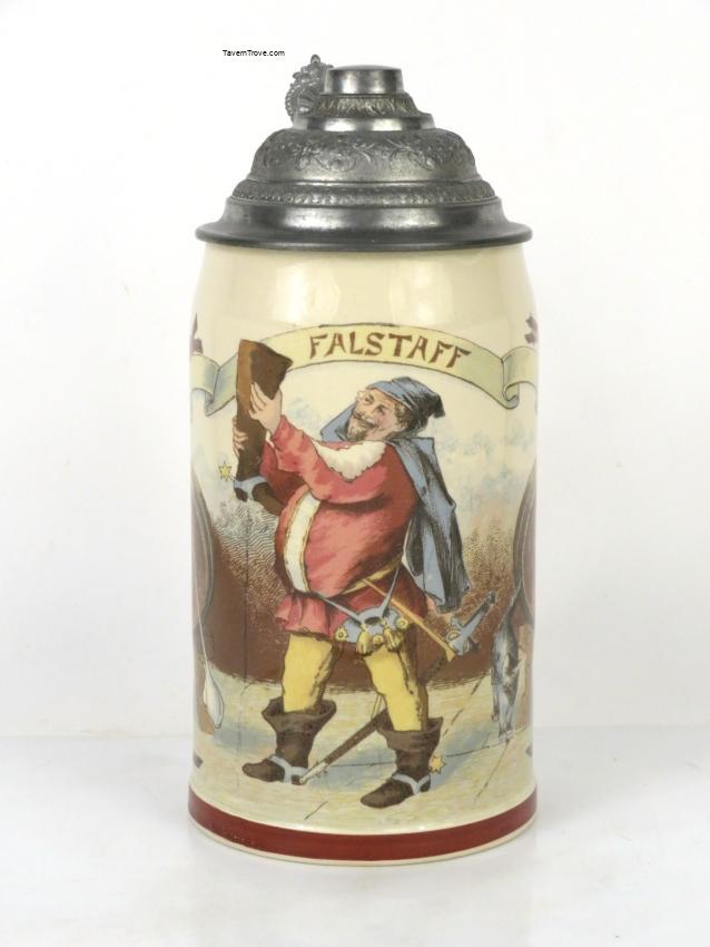 Falstaff Mettlach Half Liter Beer Stein