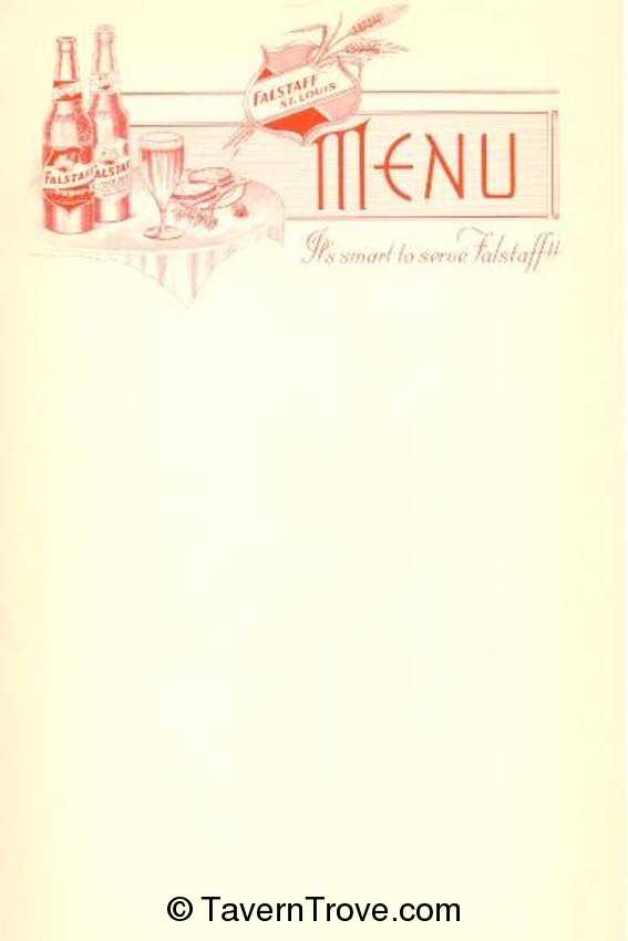 Falstaff Menu Sheet