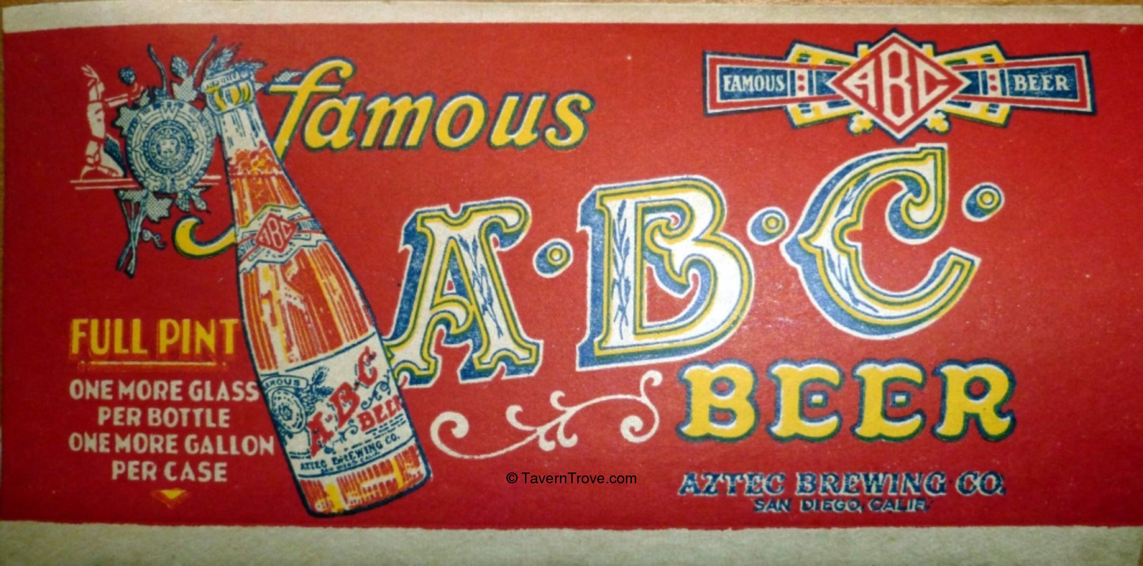 Item 77132 1935 Famous ABC Beer Sign