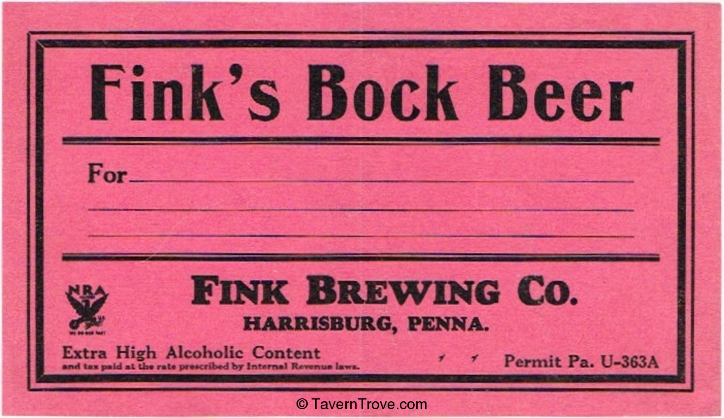 Fink's Bock Beer
