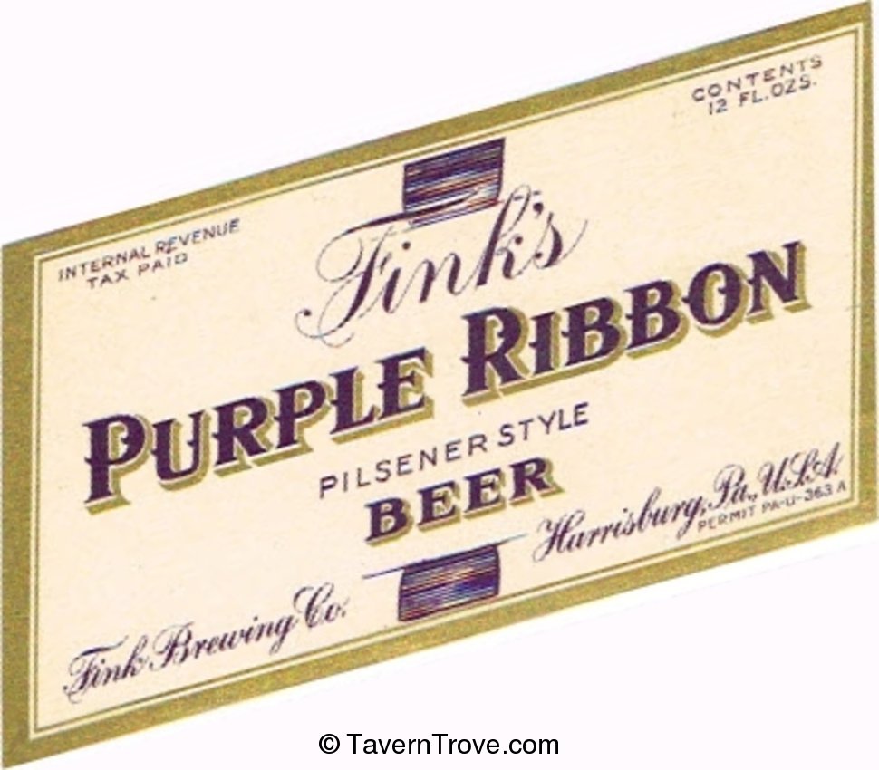 Fink's Purple Ribbon Beer