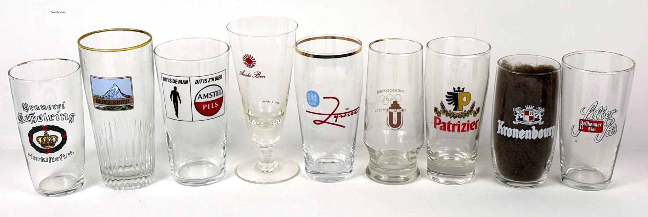 Foreign Beer lot of Nine Amstel Asahi Patrizier+