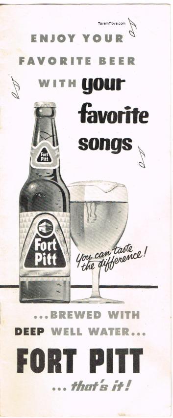 Fort Pitt Beer Community Song Sheet