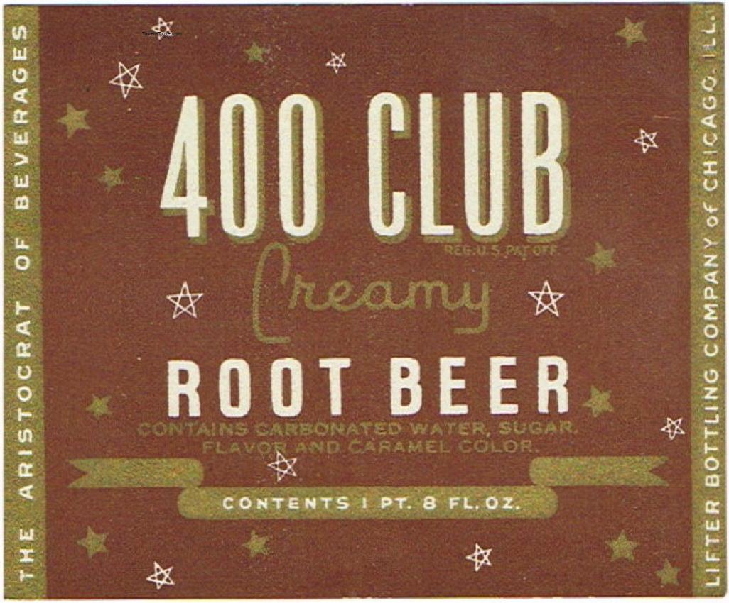 Four Hundred Club 400 Club Root Beer Lifter Chicago Illinois
