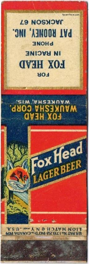 Fox Head Lager Beer Dupe