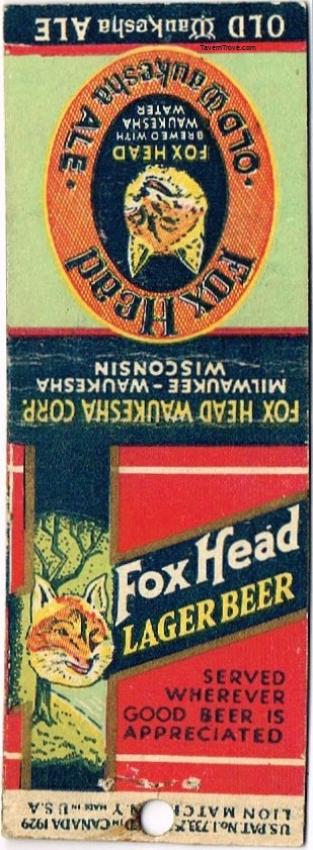 Fox Head Lager Beer/Old Waukesha Ale Dupe