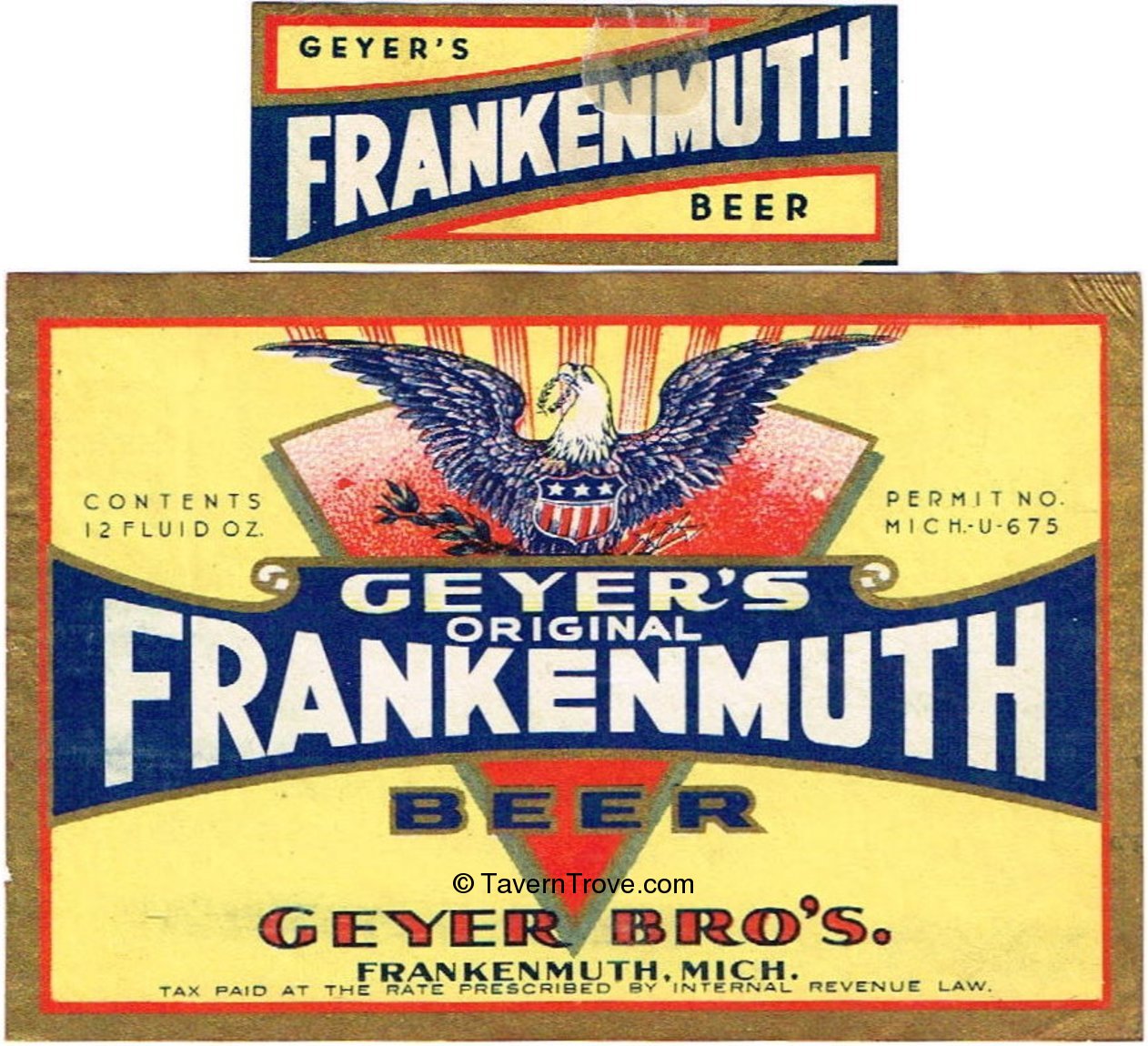 Item 23633 1935 Frankenmuth Beer Label CS5810