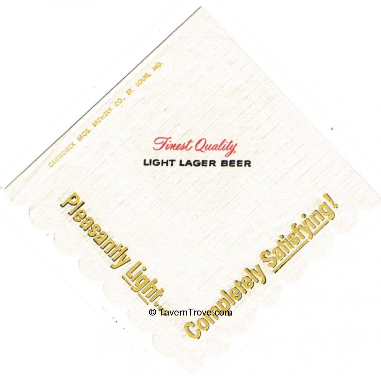 Item 84690 1956 GB Light Lager Beer Napkin