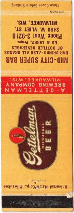 Gettelman Milwaukee Beer