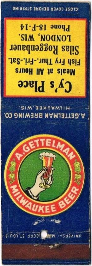 Gettelman Milwaukee Beer