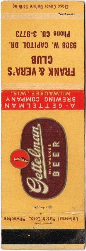 Gettelman Milwaukee Beer