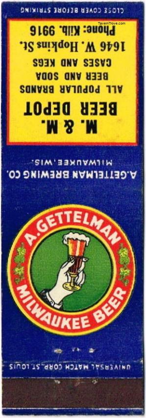 Gettelman Milwaukee Beer