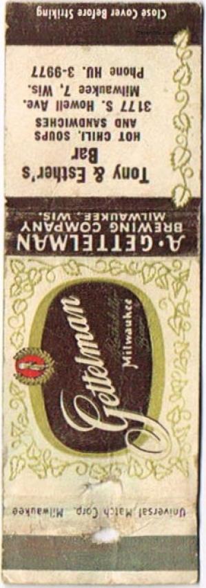 Gettelman Rathskeller Milwaukee Beer