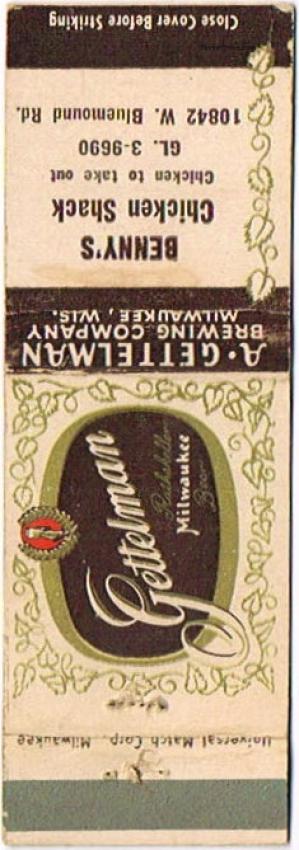 Gettelman Rathskeller Milwaukee Beer