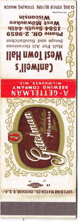 Gettelman Rathskeller Milwaukee Beer