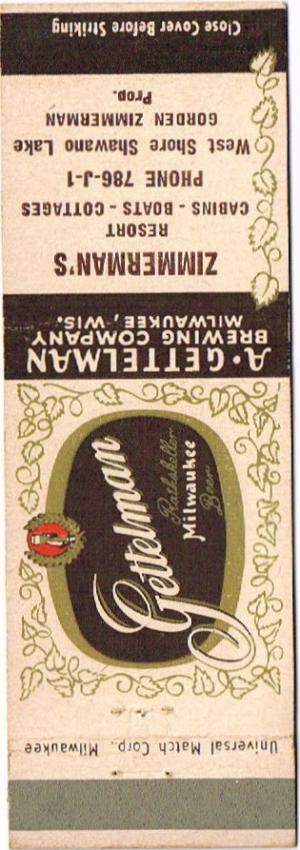 Gettelman Rathskeller Milwaukee Beer