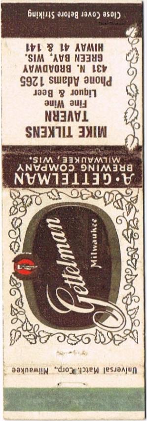 Gettelman Rathskeller Milwaukee Beer