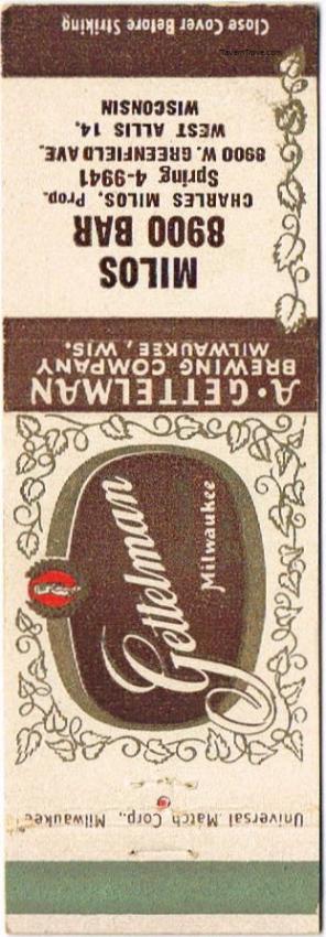 Gettelman Rathskeller Milwaukee Beer