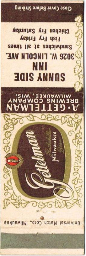 Gettelman Rathskeller Milwaukee Beer