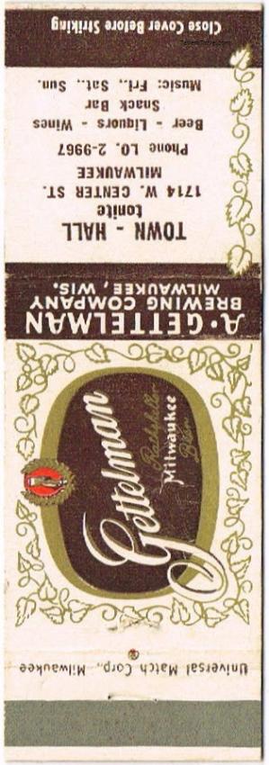 Gettelman Rathskeller Milwaukee Beer