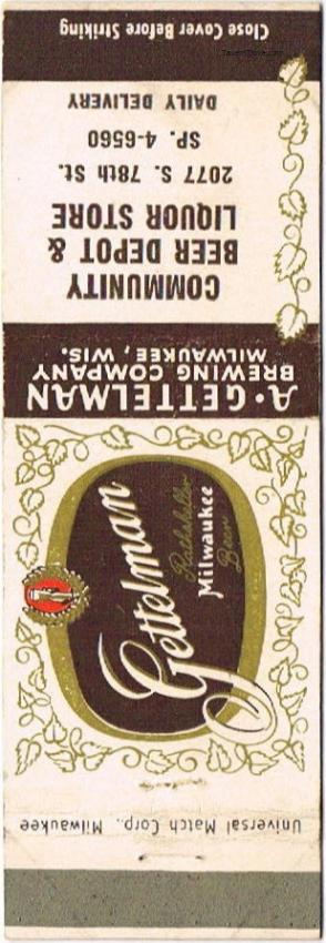 Gettelman Rathskeller Milwaukee Beer