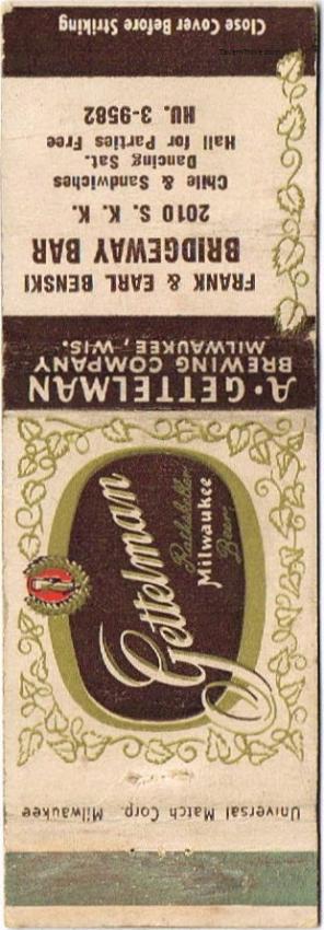 Gettelman Rathskeller Milwaukee Beer