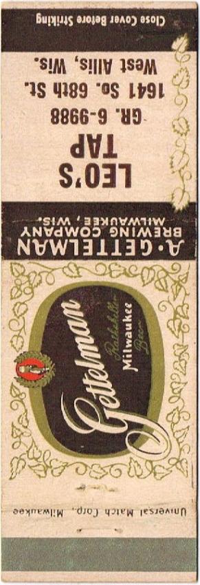 Gettelman Rathskeller Milwaukee Beer