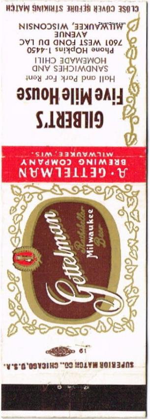 Gettelman Rathskeller Milwaukee Beer