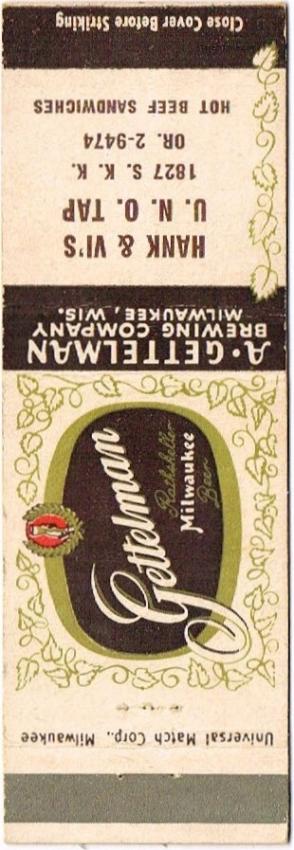 Gettelman Rathskeller Milwaukee Beer