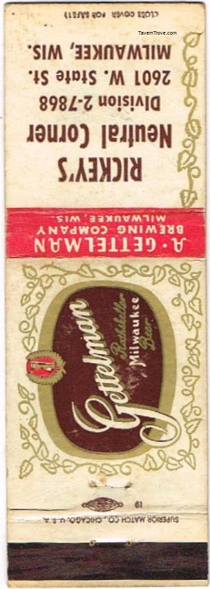 Gettelman Rathskeller Milwaukee Beer