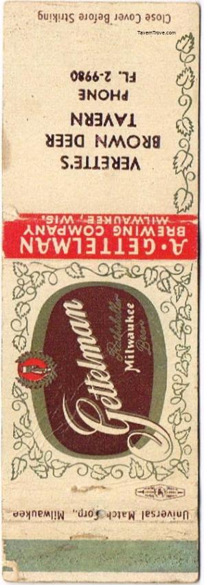 Gettelman Rathskeller Milwaukee Beer